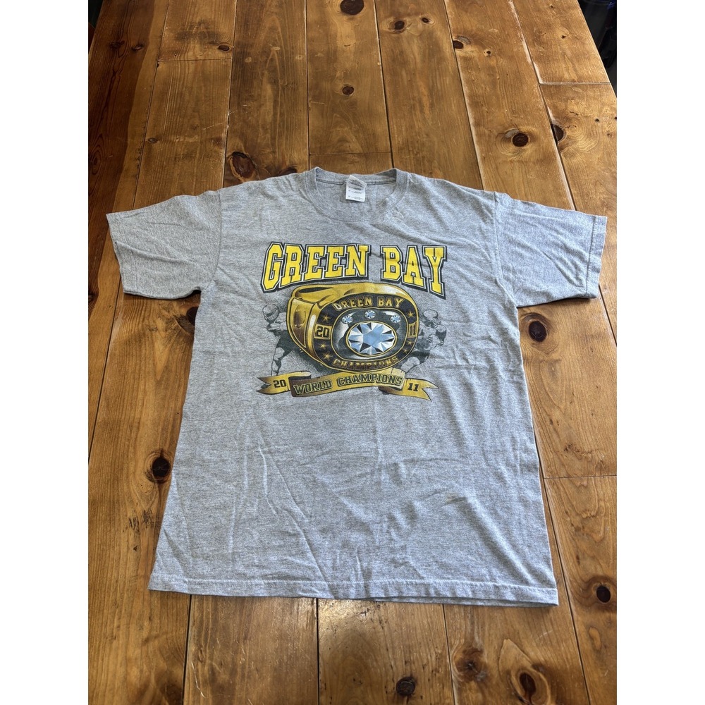 Green Bay Packers 2011 World Champions Super Bowl‎ XLV T-Shirt Men's Medium